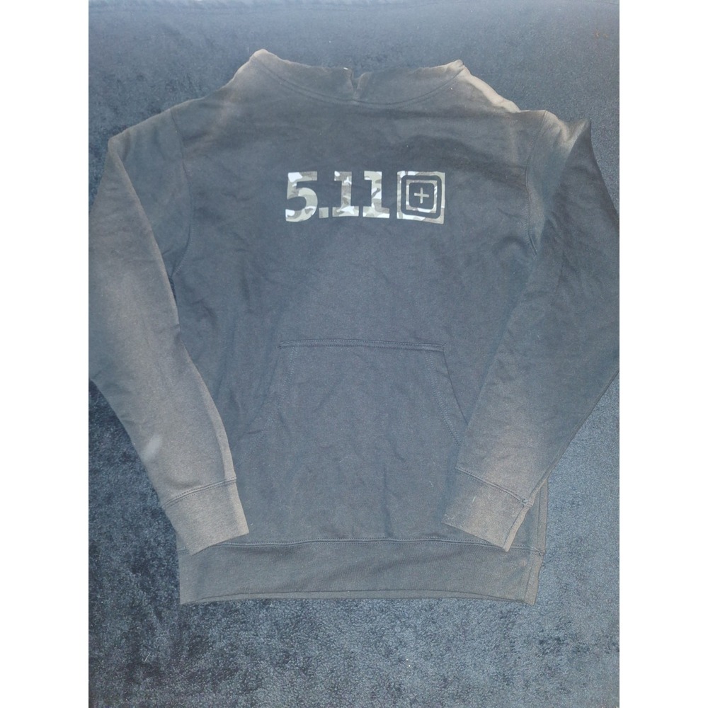 5.11 Tactical Men's Fleece Pullover Hoodie Graphic Logo w/ Pockets M Black